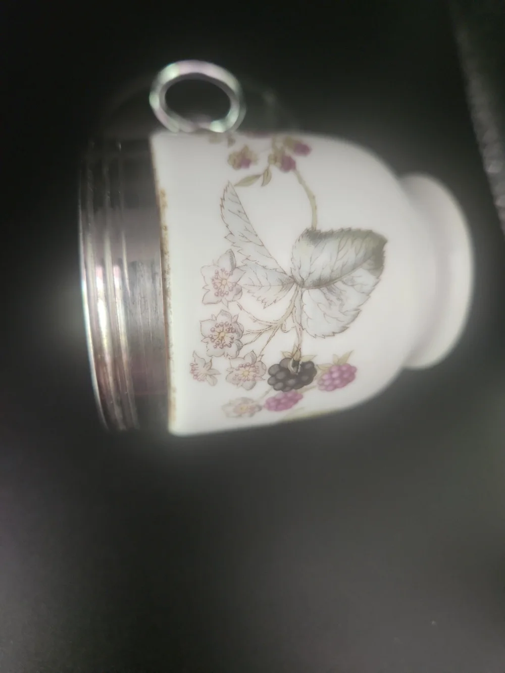 Royal WorcesterPorcelain Egg Coddlers Silver Lids - Floral & Butterfly Set